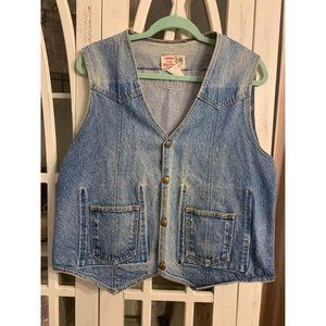 Vintage Saddle King Western denim blue vest, women’s large
